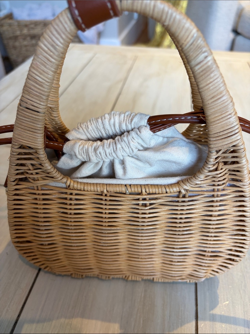 ZARA RATTAN RIGID MINI BAG - Picture 9 of 9